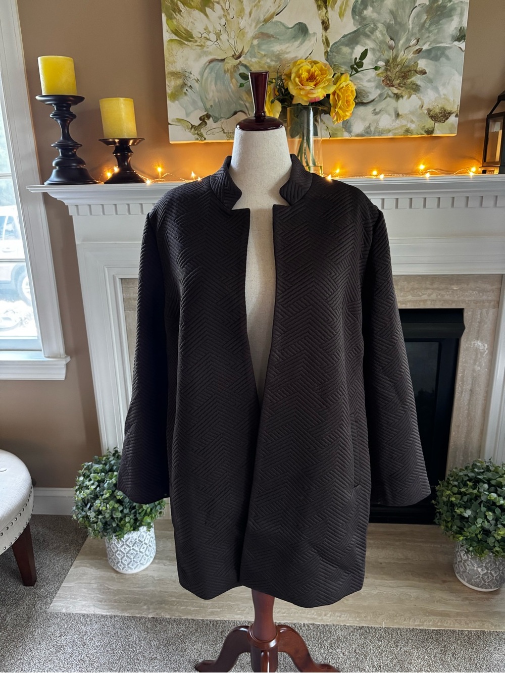 *NEW* Chico’s Textured Knit Long Sleeve Topper - Cocoa Bean - Size 20 - Picture 1 of 7